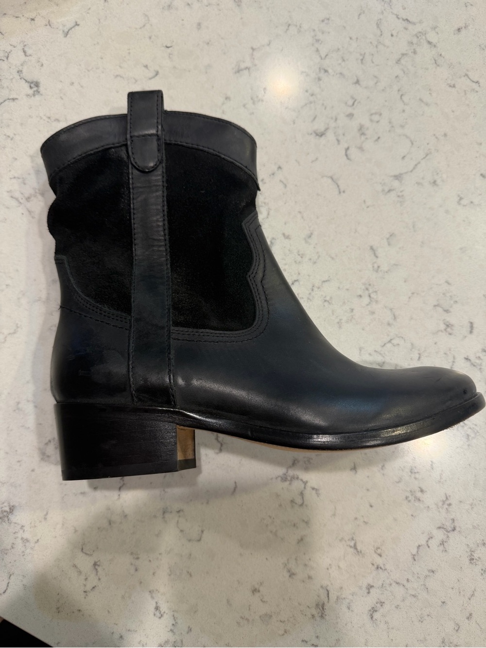 Johnston & Murphy Black Leather & Suede Ankle Booties